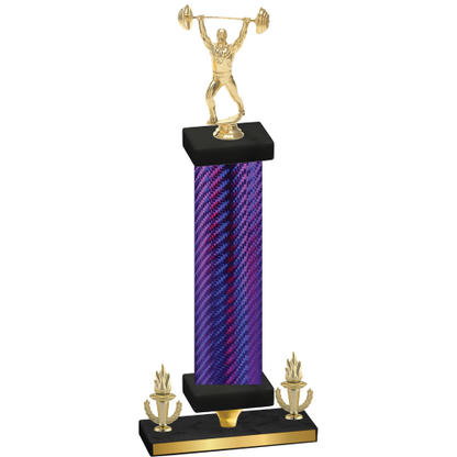 Premium Single Purple Carbon Fiber Victory Weights Trophy