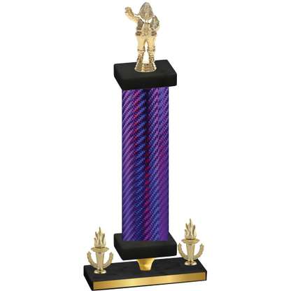 Premium Single Purple Carbon Fiber Victory Holiday Trophy