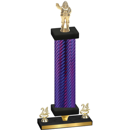 Premium Single Purple Carbon Fiber Year Holiday Trophy