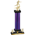 Premium Single Purple Carbon Fiber Year Flag Football Trophy