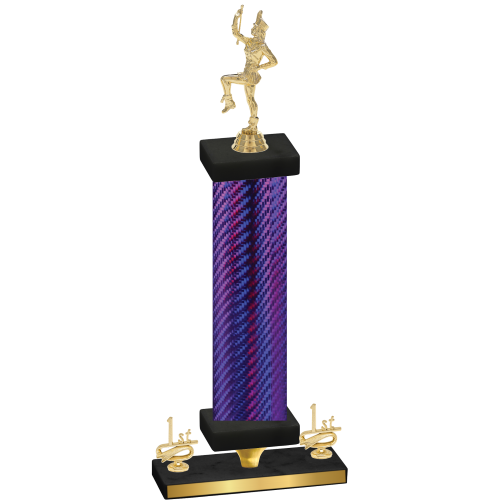 Premium Single Purple Carbon Fiber First Place Majorette Trophy