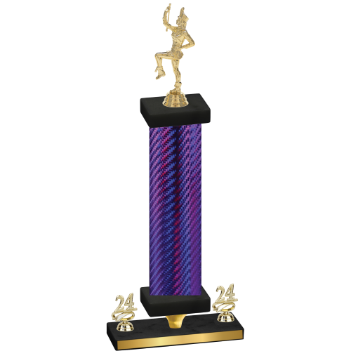 Premium Single Purple Carbon Fiber Year Majorette Trophy