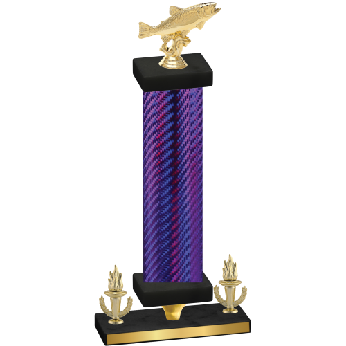 Premium Single Purple Carbon Fiber Victory Fishing Trophy