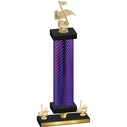 Premium Single Purple Carbon Fiber First Place Music Trophy