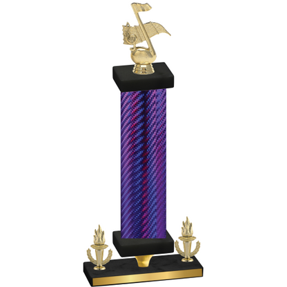 Premium Single Purple Carbon Fiber Victory Music Trophy