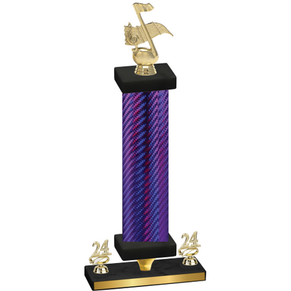 Premium Single Purple Carbon Fiber Year Music Trophy