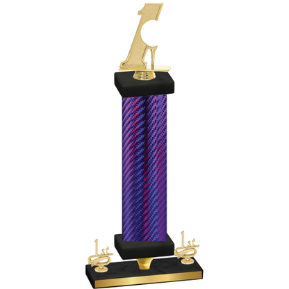 Premium Single Purple Carbon Fiber First Place Golf Trophy