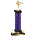 Premium Single Purple Carbon Fiber Second Place Karate Trophy