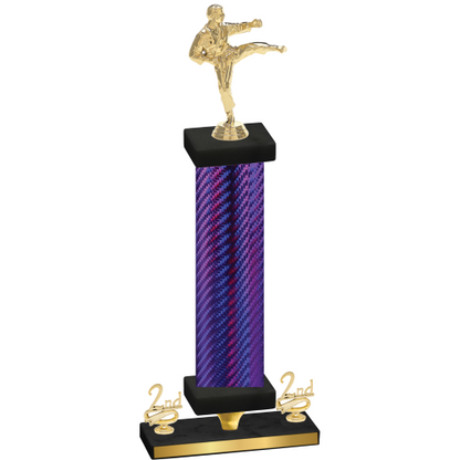 Premium Single Purple Carbon Fiber Second Place Karate Trophy