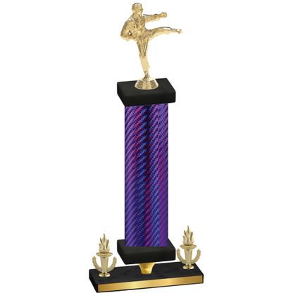 Premium Single Purple Carbon Fiber Victory Karate Trophy