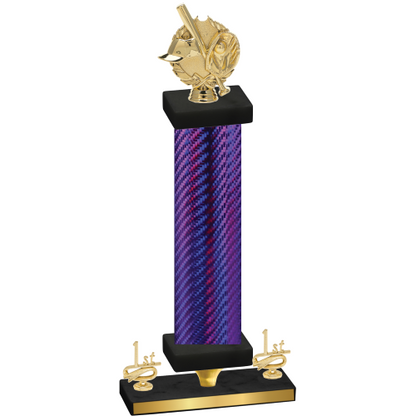 Premium Single Purple Carbon Fiber First Place Baseball Trophy