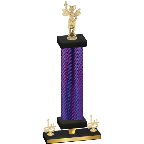 Premium Single Purple Carbon Fiber First Place Academics Trophy