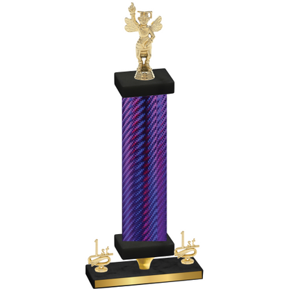 Premium Single Purple Carbon Fiber First Place Academics Trophy