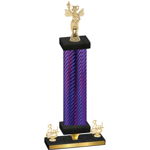 Premium Single Purple Carbon Fiber Third Place Academics Trophy