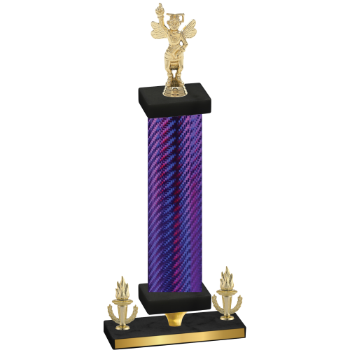 Premium Single Purple Carbon Fiber Victory Academics Trophy