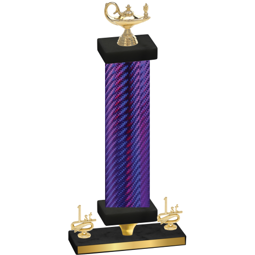 Premium Single Purple Carbon Fiber First Place Academics Trophy
