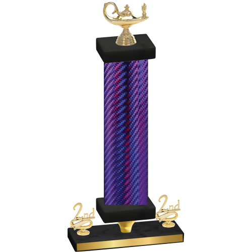 Premium Single Purple Carbon Fiber Second Place Academics Trophy