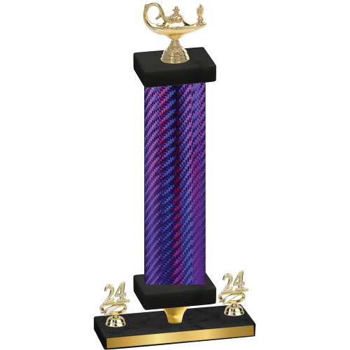 Premium Single Purple Carbon Fiber Year Academics Trophy