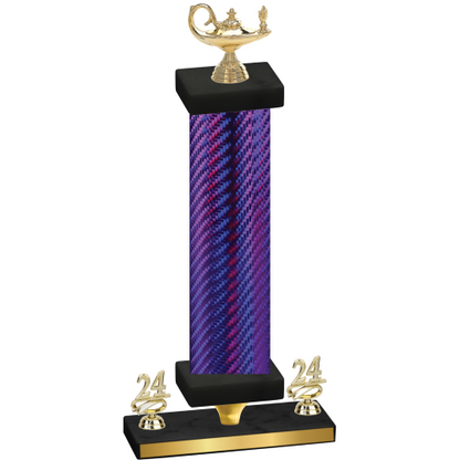 Premium Single Purple Carbon Fiber Year Academics Trophy