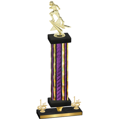 Premium Single Purple Glacier First Place Football Trophy