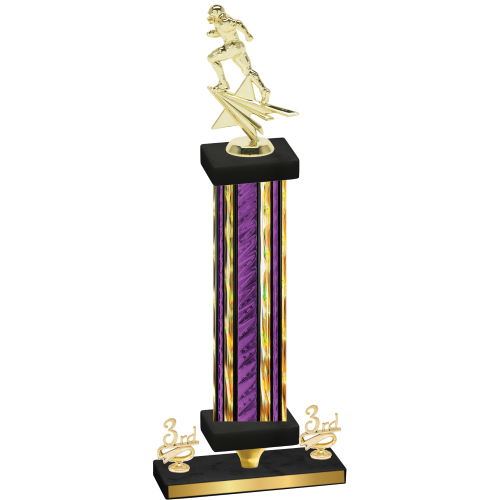 Premium Single Purple Glacier Third Place Football Trophy