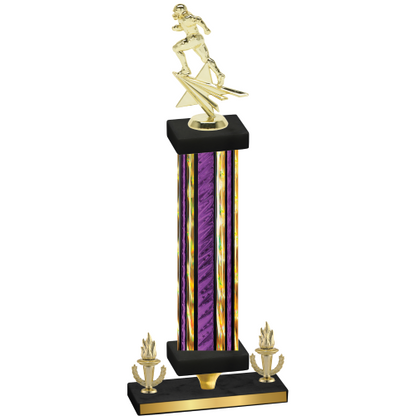 Premium Single Purple Glacier Victory Football Trophy