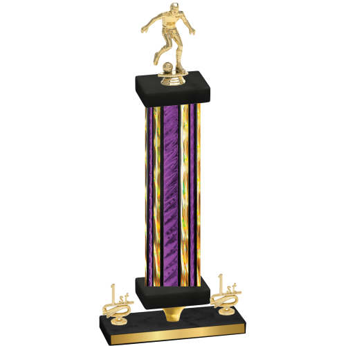 Premium Single Purple Glacier First Place Soccer Trophy