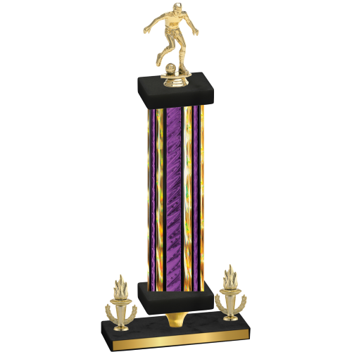 Premium Single Purple Glacier Victory Soccer Trophy