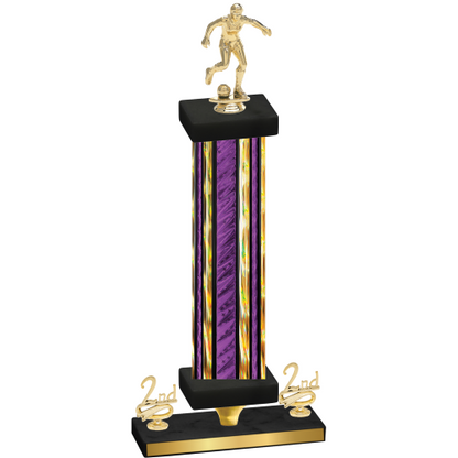 Premium Single Purple Glacier Second Place Soccer Trophy