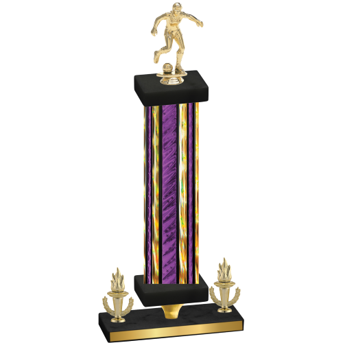 Premium Single Purple Glacier Victory Soccer Trophy