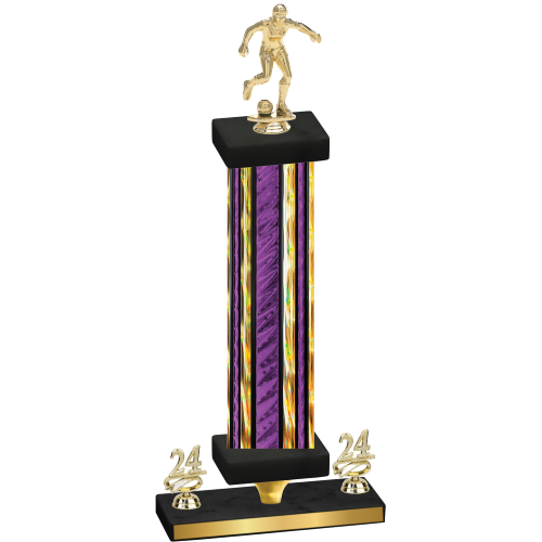 Premium Single Purple Glacier Year Soccer Trophy