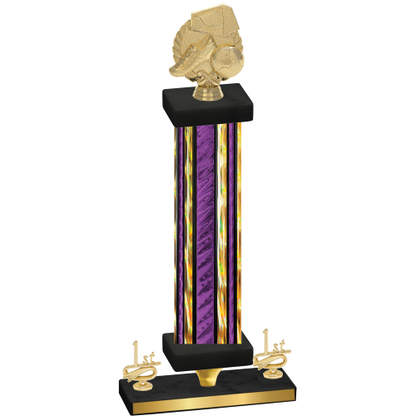 Premium Single Purple Glacier First Place Soccer Trophy