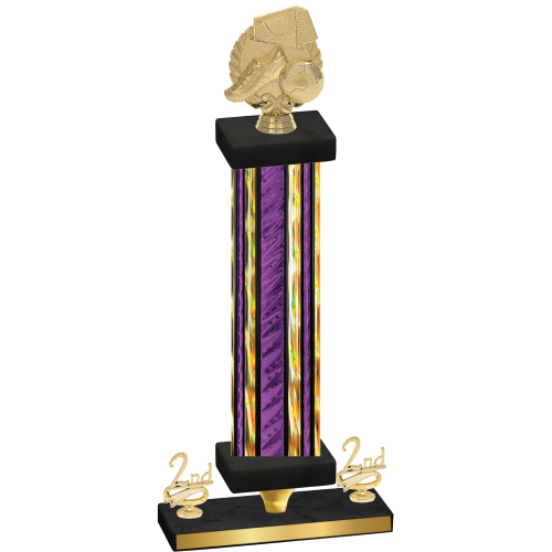 Premium Single Purple Glacier Second Place Soccer Trophy