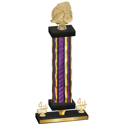 Premium Single Purple Glacier Fourth Place Soccer Trophy