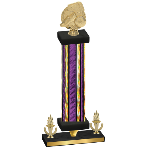 Premium Single Purple Glacier Victory Soccer Trophy