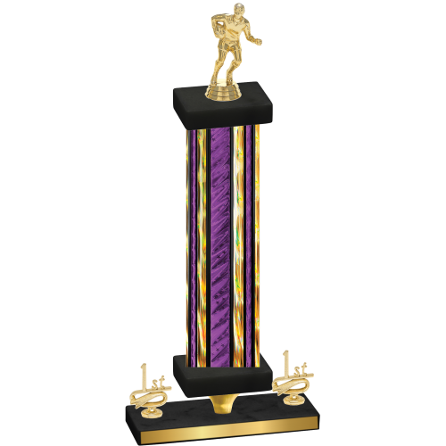 Premium Single Purple Glacier First Place Rugby Trophy