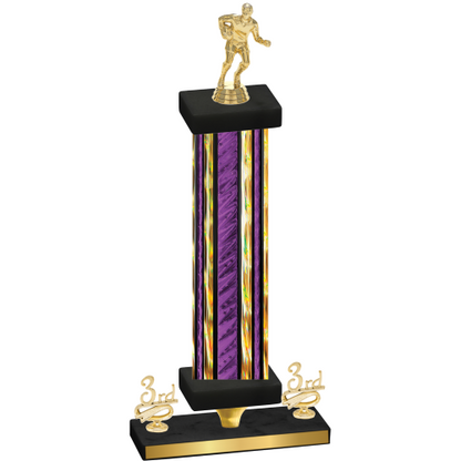 Premium Single Purple Glacier Third Place Rugby Trophy