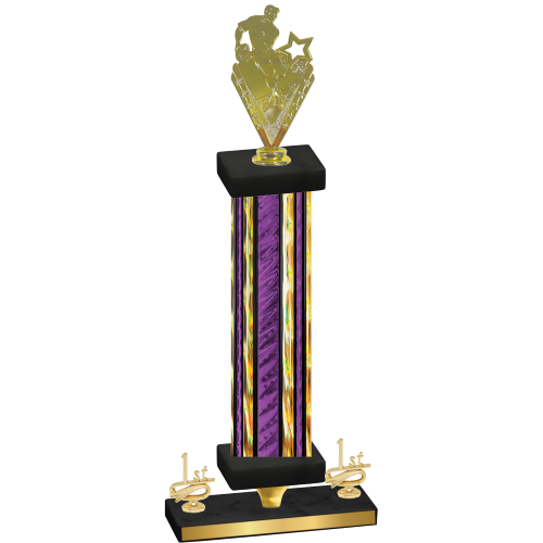 Premium Single Purple Glacier First Place Rugby Trophy