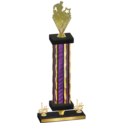 Premium Single Purple Glacier First Place Rugby Trophy