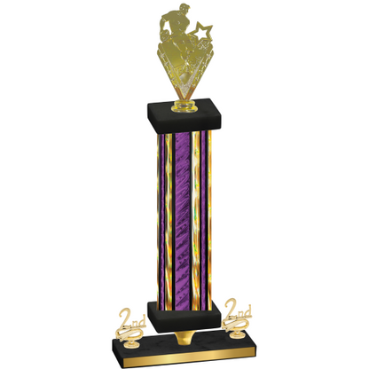 Premium Single Purple Glacier Second Place Rugby Trophy