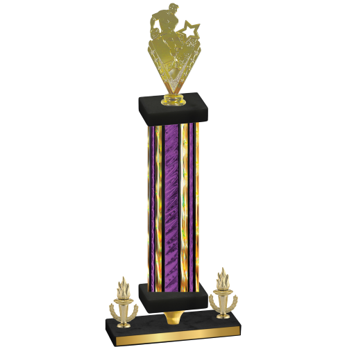 Premium Single Purple Glacier Victory Rugby Trophy