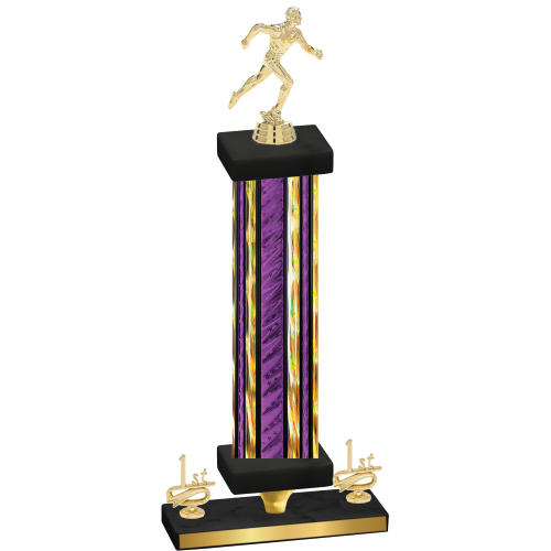 Premium Single Purple Glacier First Place Running Trophy