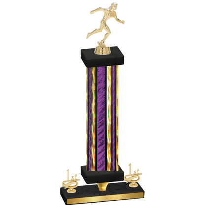 Premium Single Purple Glacier First Place Running Trophy