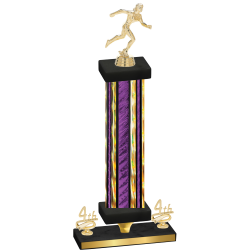 Premium Single Purple Glacier Fourth Place Running Trophy