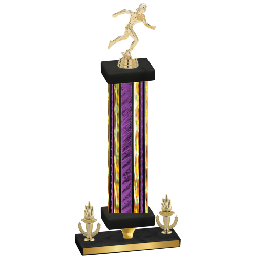 Premium Single Purple Glacier Victory Running Trophy