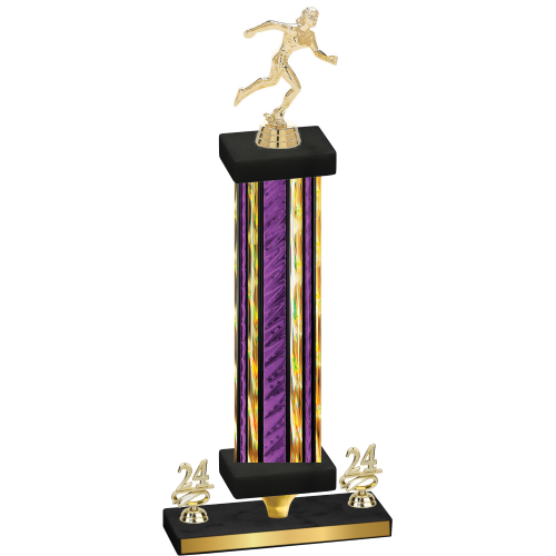 Premium Single Purple Glacier Year Running Trophy