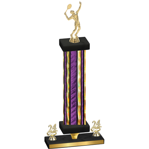 Premium Single Purple Glacier Year Tennis Trophy