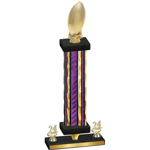 Premium Single Purple Glacier Year Football Trophy