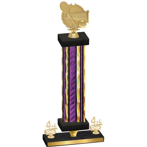 Premium Single Purple Glacier Fourth Place Tennis Trophy