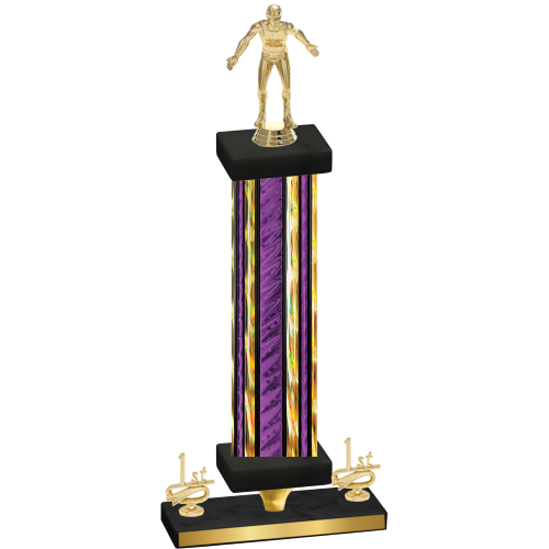 Premium Single Purple Glacier First Place Wrestling Trophy